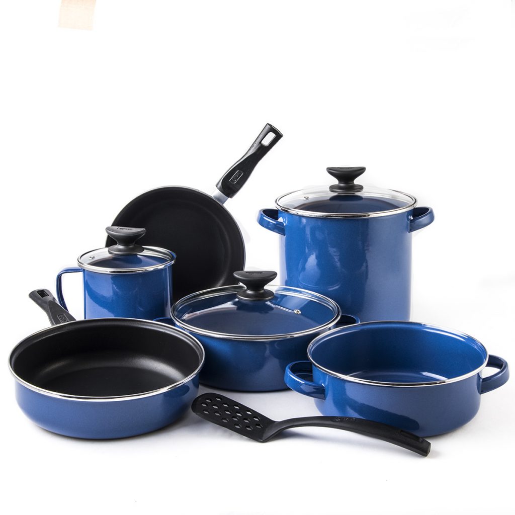 Juego de 3 sartenes COLORS azul cielo, aptas para todo tipo de cocina –  Amercook Europe