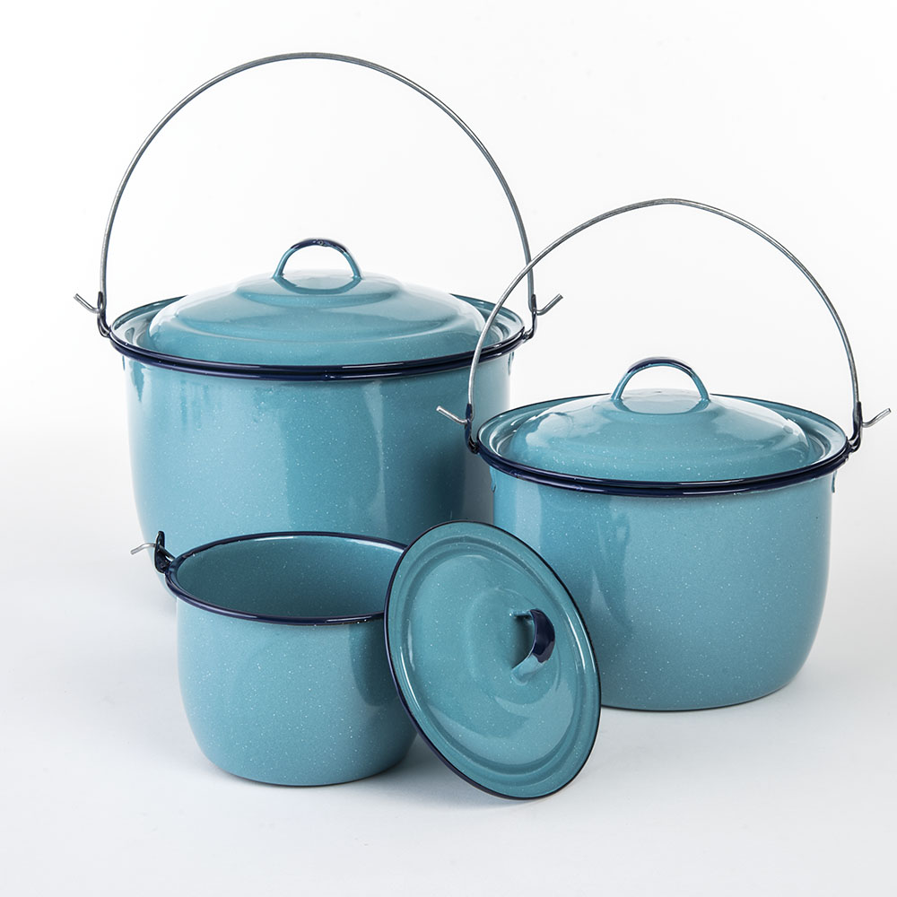 Cinsa Bateria de Cocina 8 piezas Peltre Linea Clásica Parras Azul Turquesa