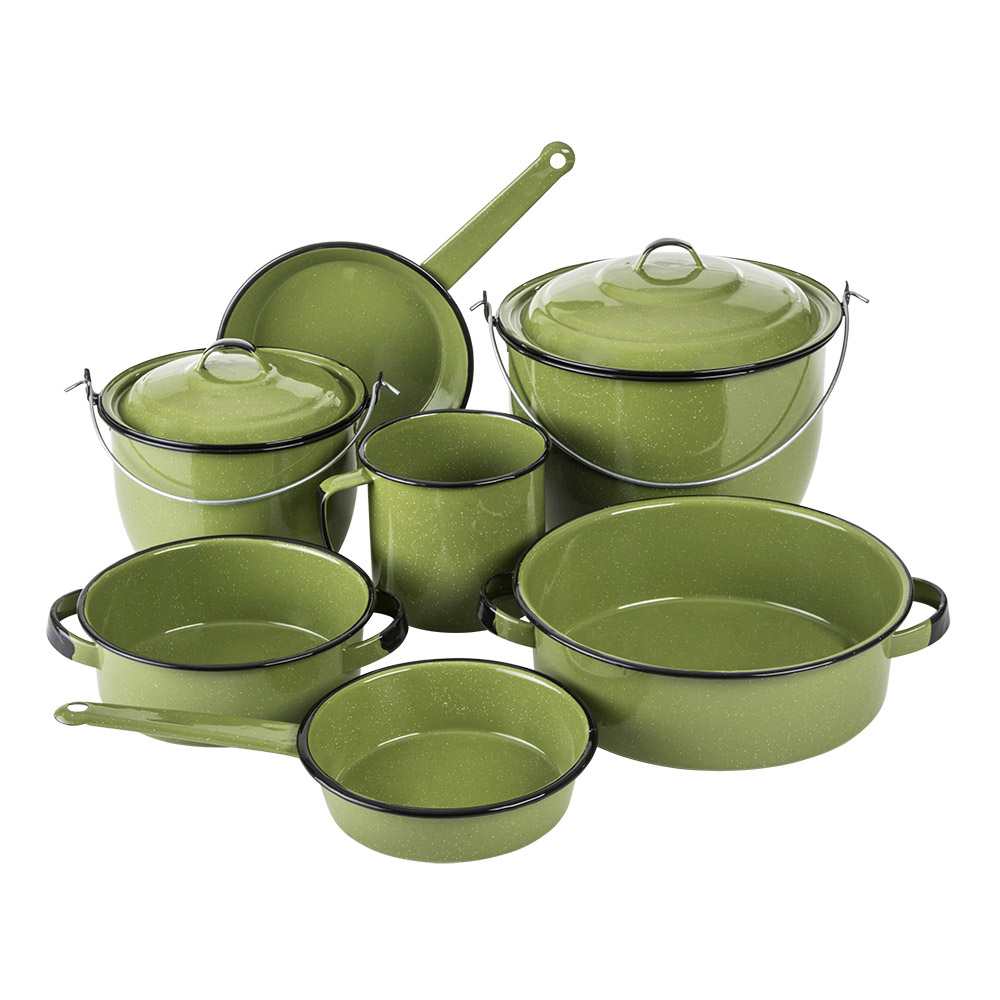 Batería De Cocina Clásica De Peltre 12 Piezas Verde Cinsa