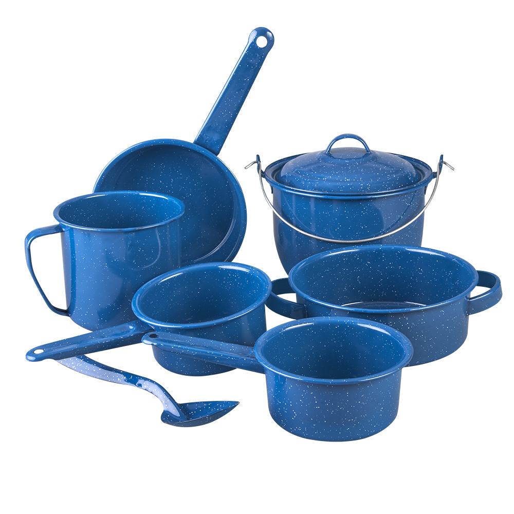 Cinsa Bateria de Cocina 8 piezas Peltre Linea Clásica Parras Azul Turquesa