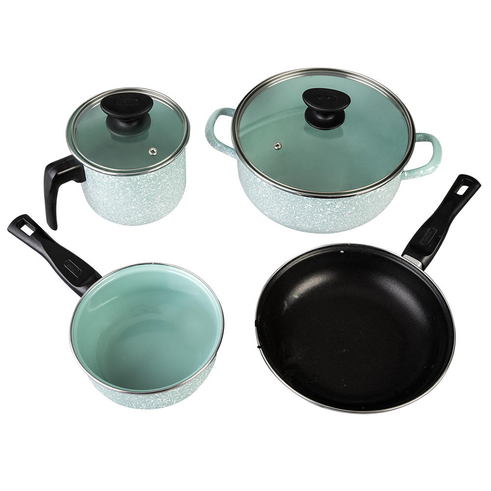 Batería de Cocina Cinsa Granito Jade 15 Piezas