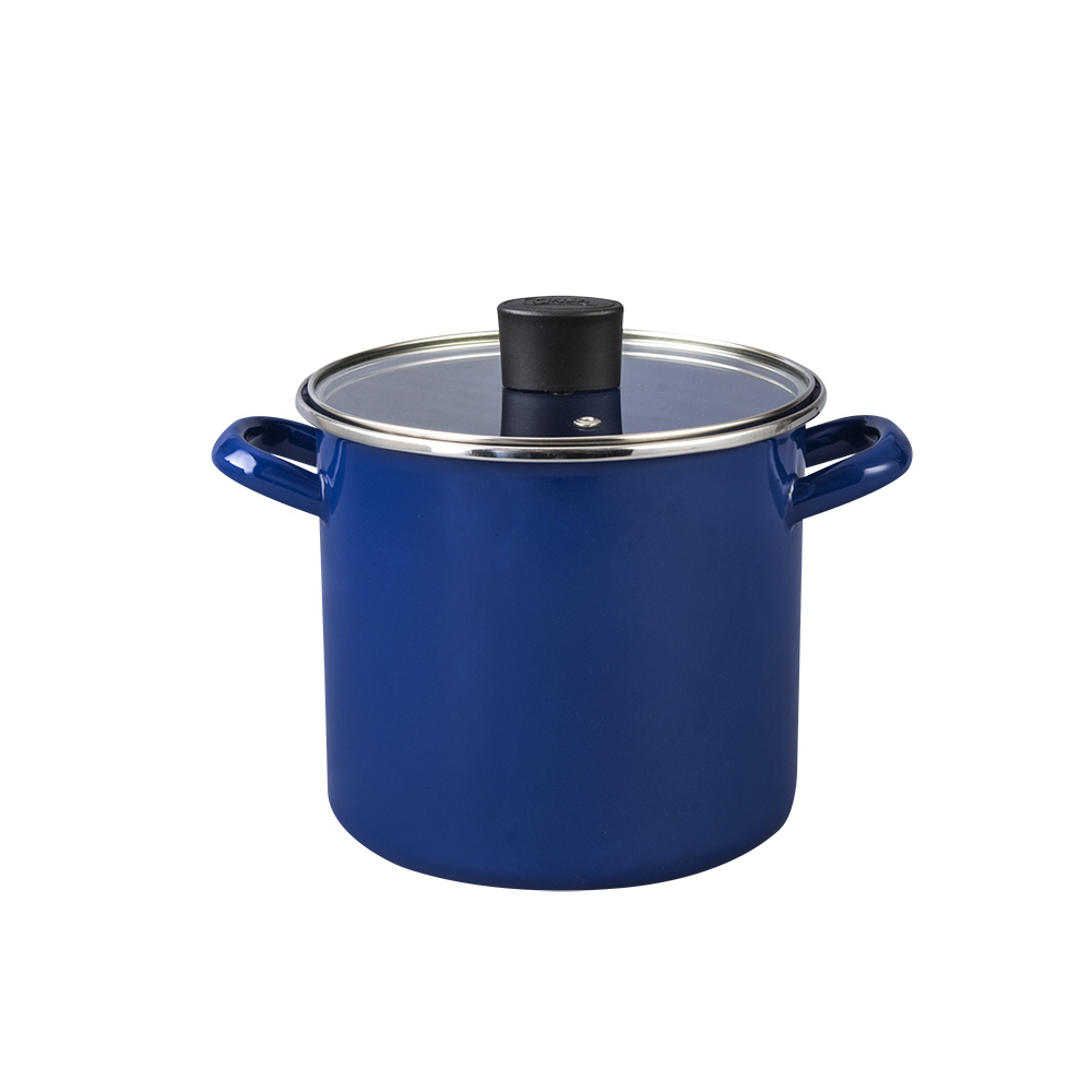 Olla Alta para Caldos 18 cm 3.4 Lts. Tapa de Vidrio Cinsa Praktica Azul Tc  (321261) - CINSA